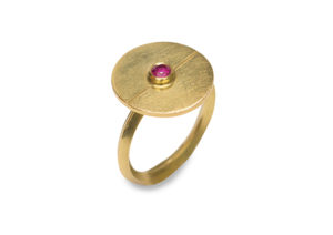 Soizig Carey yellow gold and ethically sourced ruby ring