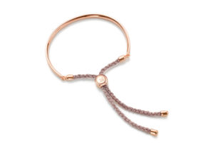 Monica Vinader rose gold vermeil and lilac braid Fiji bracelet