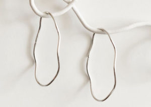Molly Perrin silver Oval Wave hoop earrings