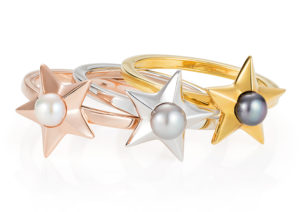 Claudia Bradby silver and pearl Star rings