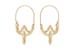 Lylie's yellow gold The Anglo Saxon Temple earrings