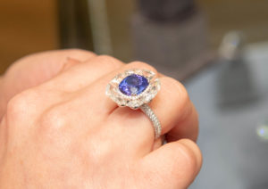 Rarever diamond and sapphire ring