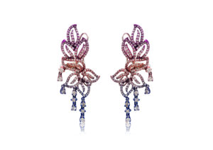 Ruchi New York rhodium-plated 18ct gold and diamond earrings from the Aurora collection