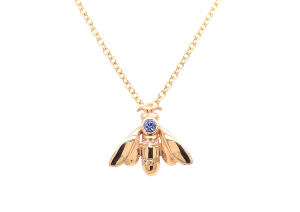 Jessica Steele Blue Sapphire Bee Necklace